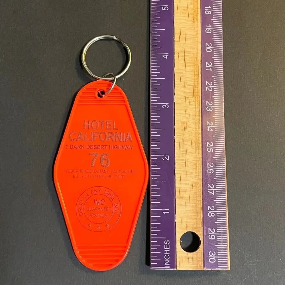 Eagles Hotel California Keychain ~ Red Orange